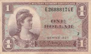USA MPC Series 521 p.M33 1 Dollar 1954 F